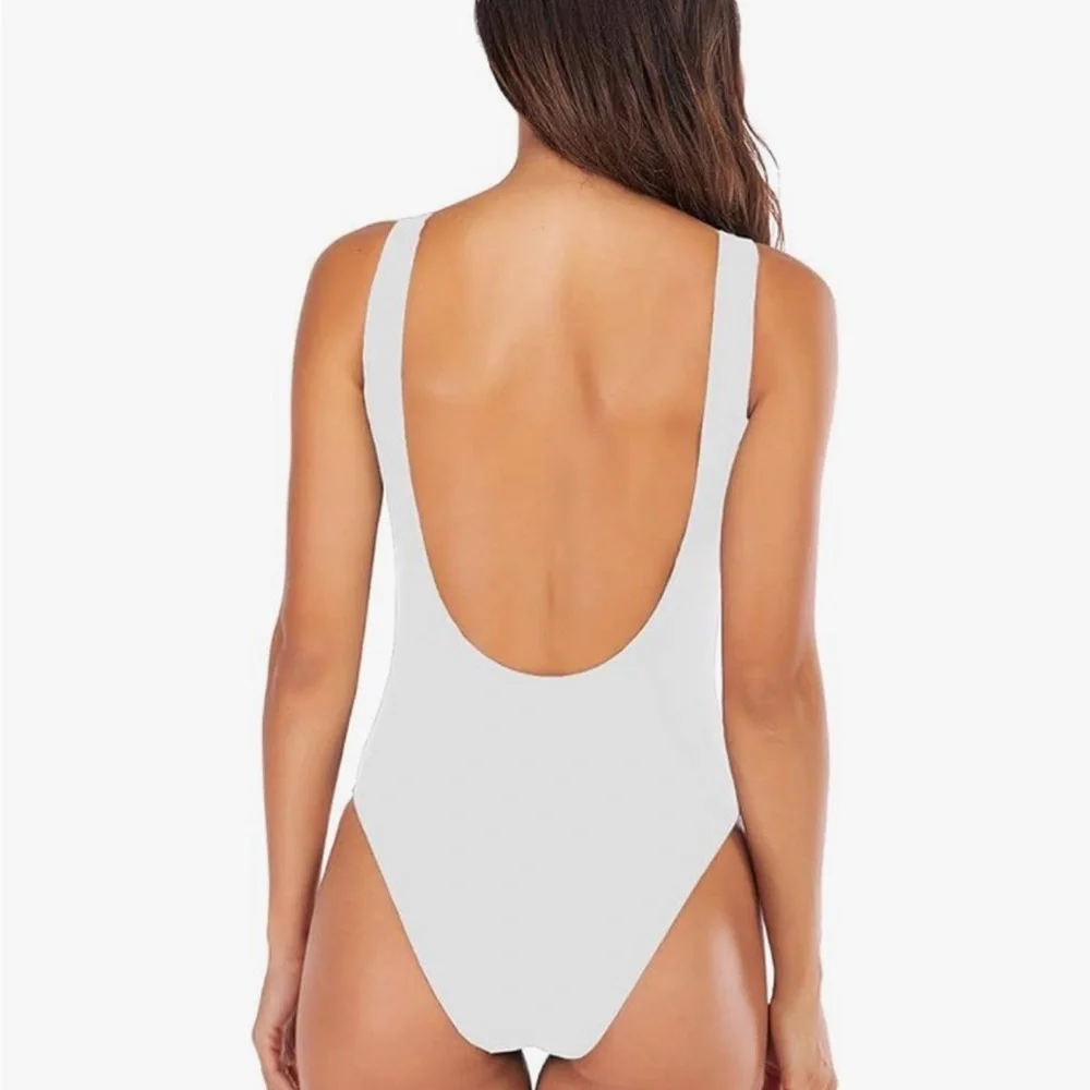 Chic White Bride One-Piece Swimsuit